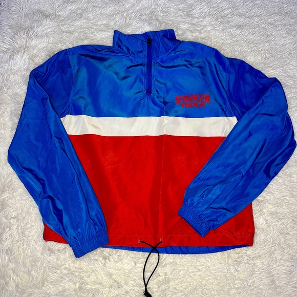 Netflix Jackets & Blazers - Womens Red/White/Blue Stranger Things Windbreaker (Size: XS) - Netflix